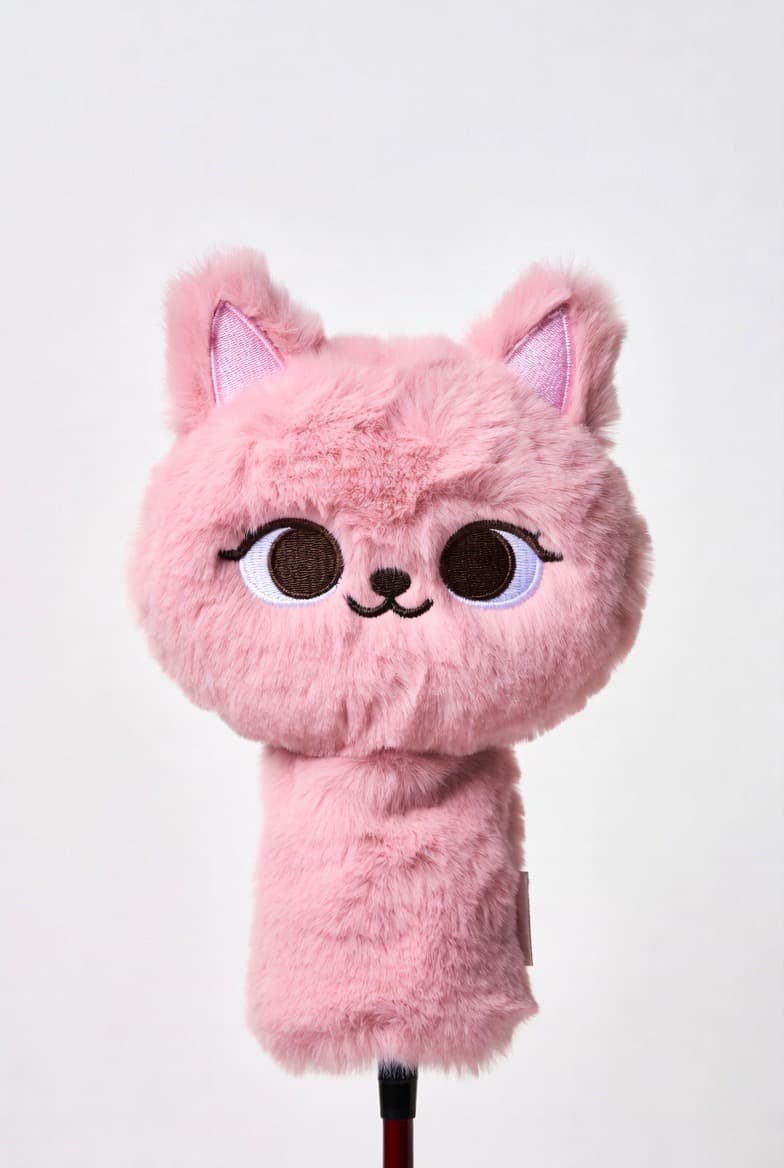 Plush cat golf headcover