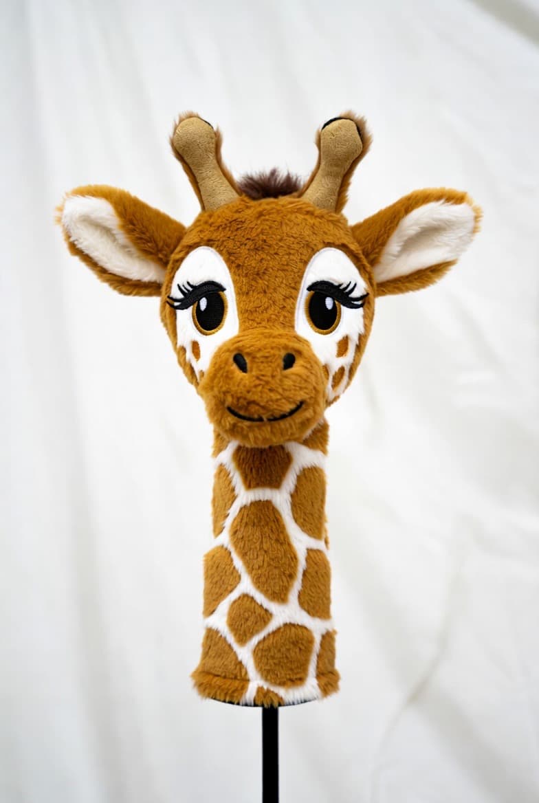 Plush giraffe golf headcover